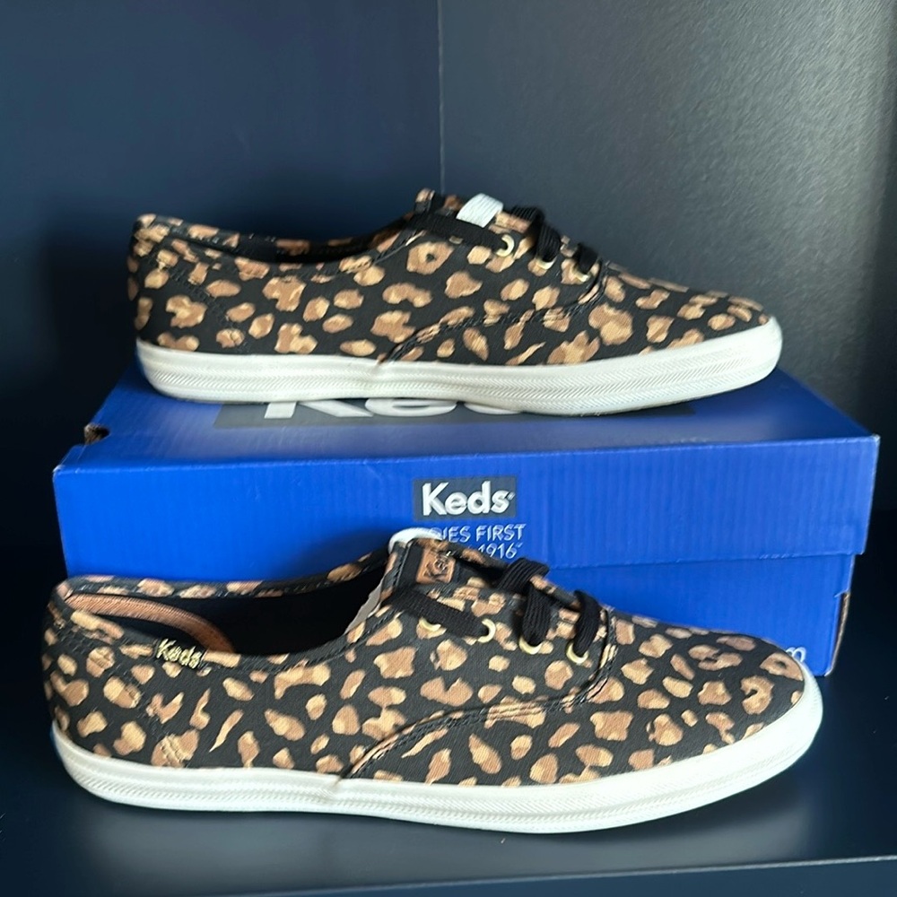 NEW Keds Cheetah Print Champion Sneakers Size 8